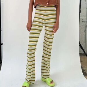 Lisa Says Gah Luca Sky striped high waisted knit pants